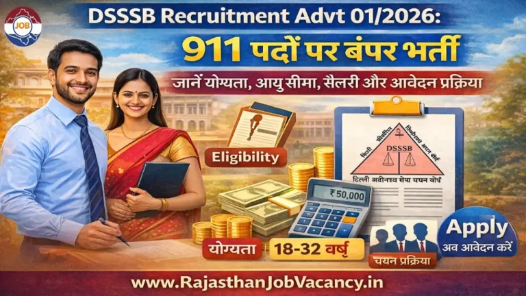DSSSB Recruitment Advt 2026: 911 Posts | Legal Assistant, AE, JE, ASO Delhi
