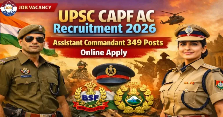 UPSC CAPF AC Recruitment 2026: Assistant Commandant 349 Posts Online Apply