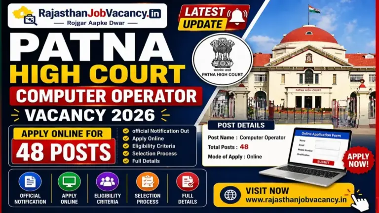 Patna High Court Computer Operator Vacancy 2026 Apply Online | Rajasthan Job