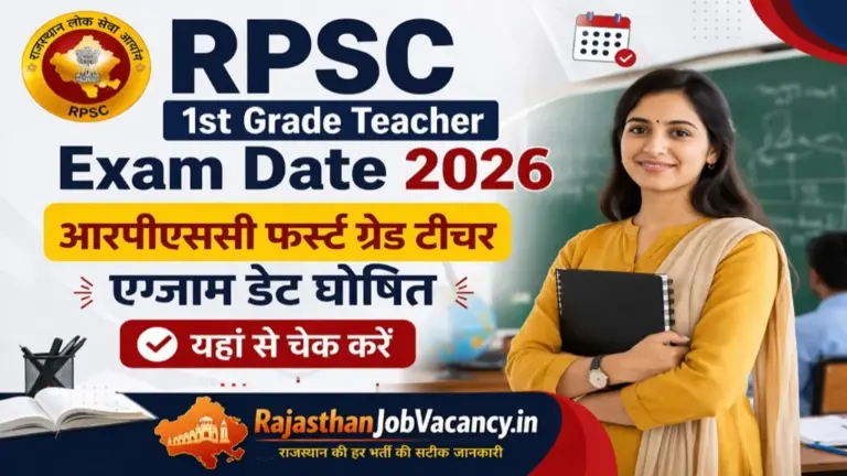 RPSC 1st Grade Teacher Exam Date 2026 Out, Full Schedule Released