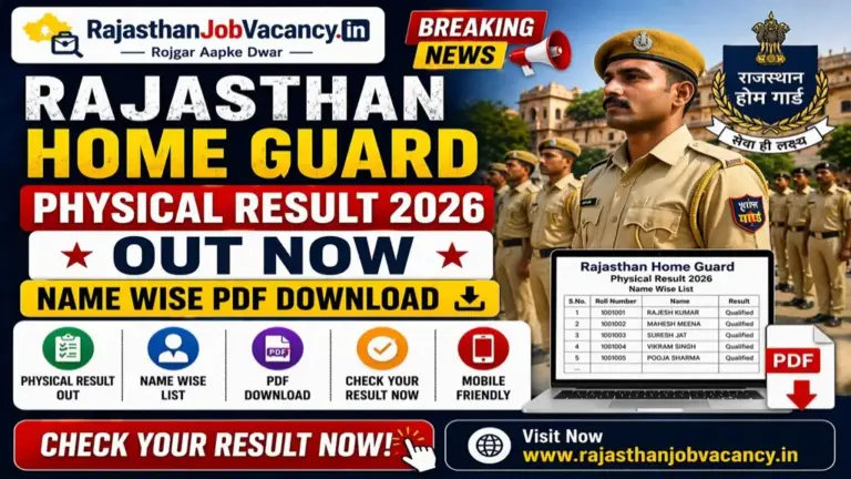 Rajasthan Home Guard Physical Result 2026
