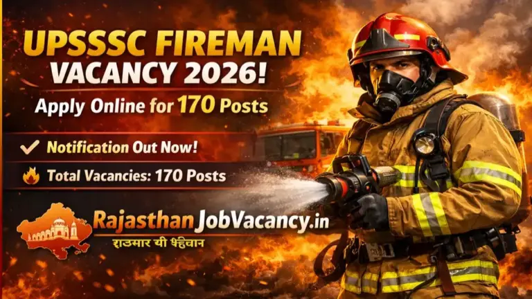 UPSSSC Fireman Vacancy 2026 Apply Online for 170 Posts