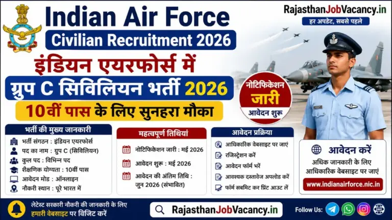 Indian Air Force Civilian Recruitment 2026-2027 ग्रुप C भर्ती नोटिफिकेशन