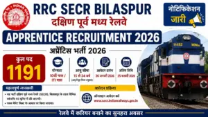 RRC SECR Bilaspur Apprentice Vacancy 2026: दक्षिण पूर्व मध्य रेलवे भर्ती का 1191 पदों पर नोटिफिकेशन जारी