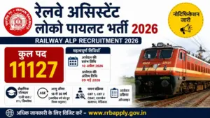 Railway ALP Vacancy 2026: रेलवे असिस्टेंट लोको पायलट भर्ती का 11127 पदों पर नोटिफिकेशन जारी