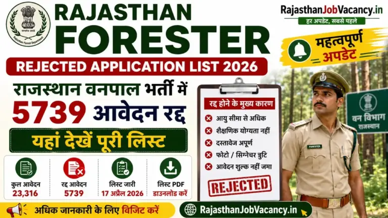 Rajasthan Forester Rejected Application List 2026