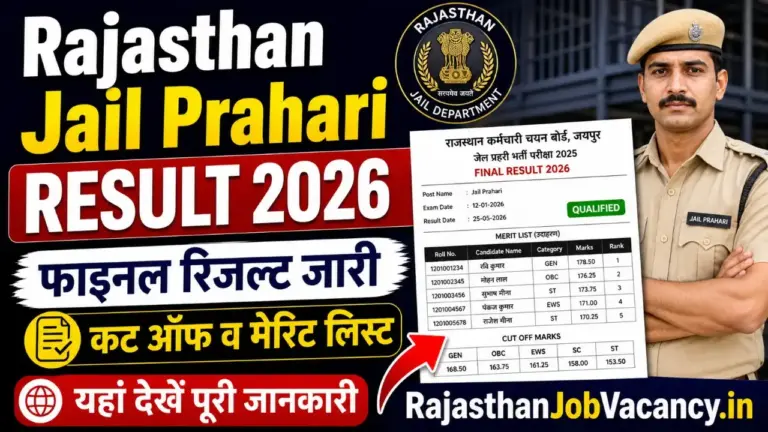 Rajasthan Jail Prahari Result 2026