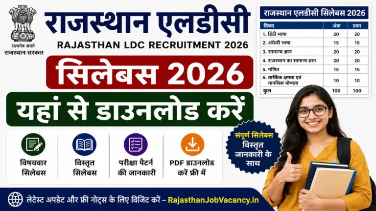 Rajasthan LDC Syllabus 2026 PDF Download