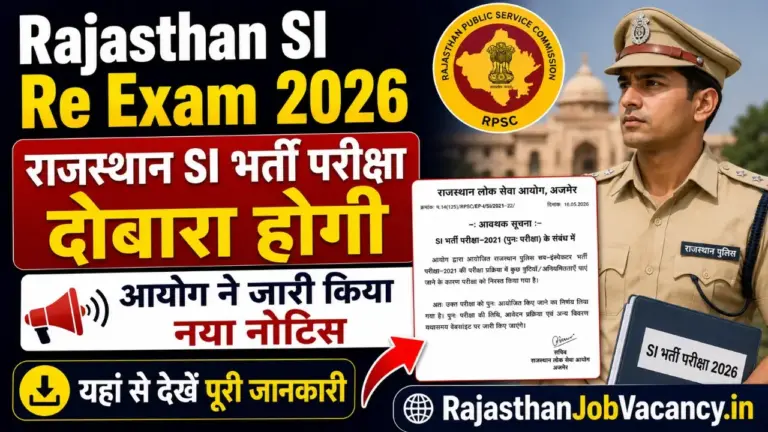 {post_title} – Read More at {site_title} Rajasthan SI Re Exam 2026 notice released for Sub Inspector recruitment re exam