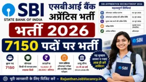 SBI Apprentice Recruitment 2026: एसबीआई बैंक में अप्रेंटिस के 7150 पदों पर भर्ती का नोटिफिकेशन जारी